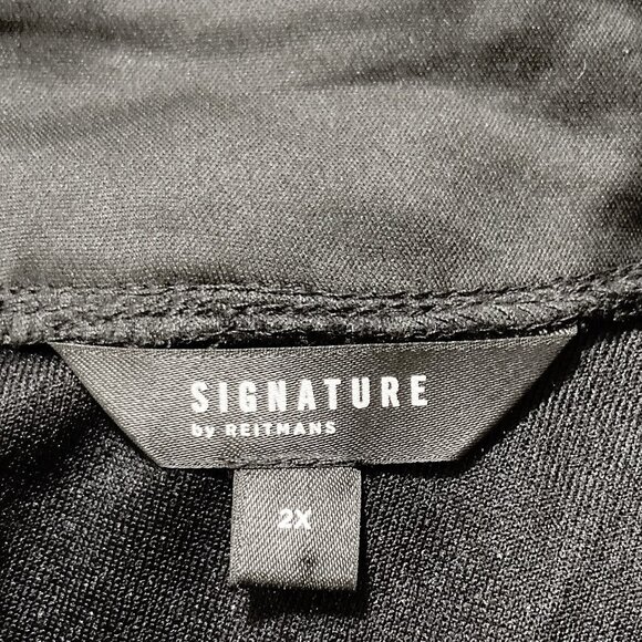 REITMANS Plus-size dark silver metallic mock neck flowy shift dress ~ 2X XXL - Picture 2 of 12